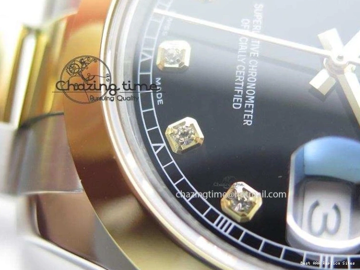 Best AAA Replica Sites 3978 On Bracelet Dial Black 116203 Best Diamond SS Oyster DateJust YG A UrbanStyle Edition BP-Maker 36MM 1225